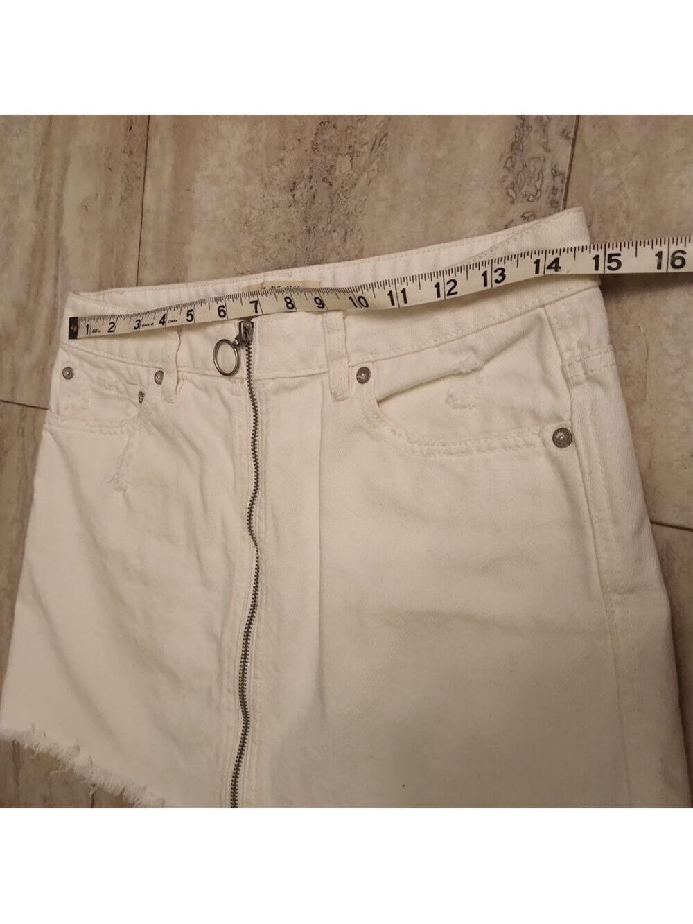 We The Free "Zip It Up" Vintage Denim Mini Skirt by Free People Sz: 4/27 Cotton - Picture 11 of 13